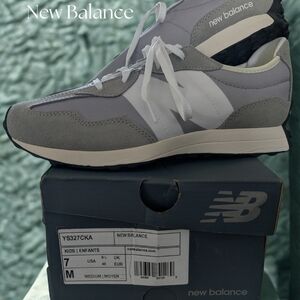 New Balance Kids Gray and White Sneakers